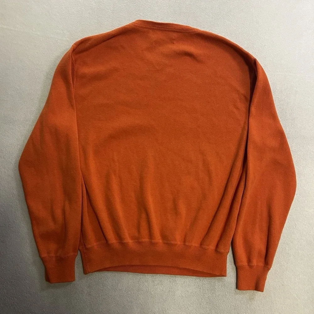 Vintage Polo Ralph Lauren Sweater Men's Size XL Orange Knit Long Sleeve Pullover